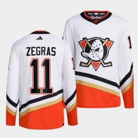 Men%27s Anaheim Ducks #11 Trevor Zegras White 2022-23 Reverse Retro Stitched Jersey Dzhi